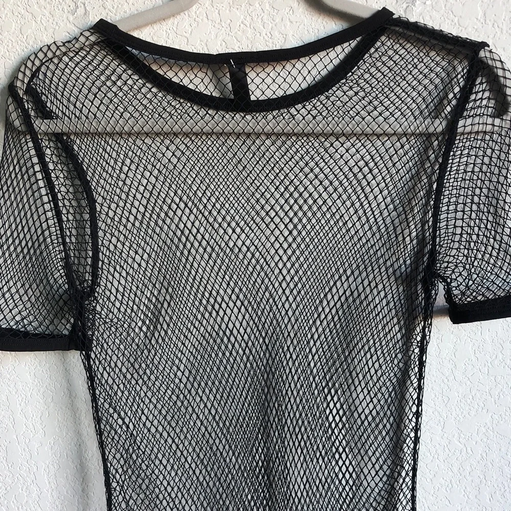 Victoria’s Secret Sheer Fishnet Mesh Slip Dress Lingerie M/L Black